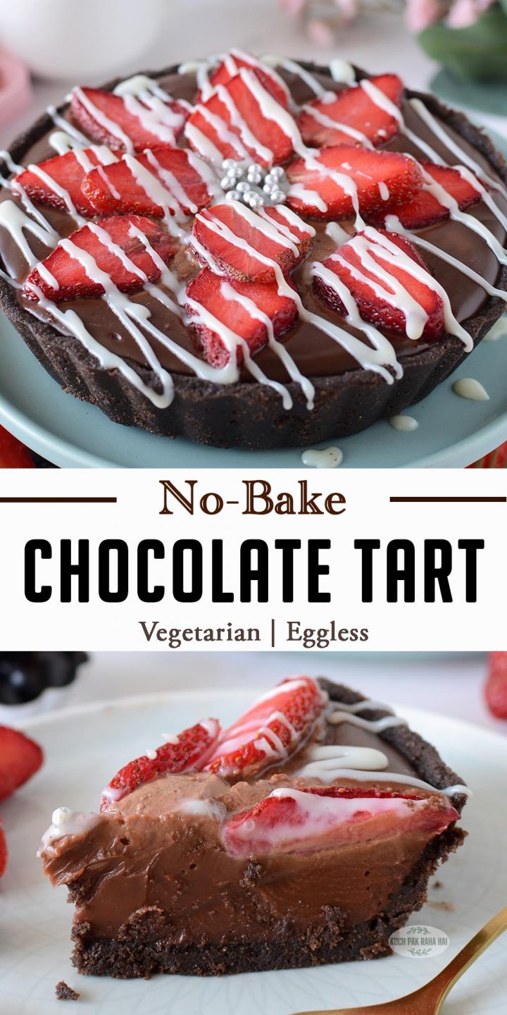 Chocolate Strawberry Tart (No Bake)