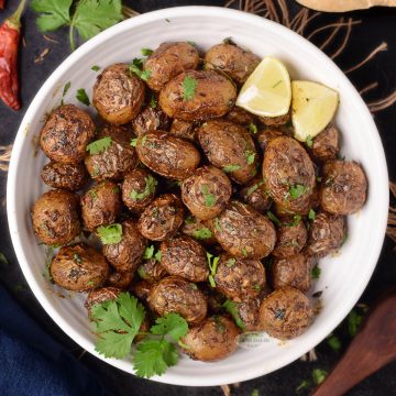 Masala baby potatoes pan fried.