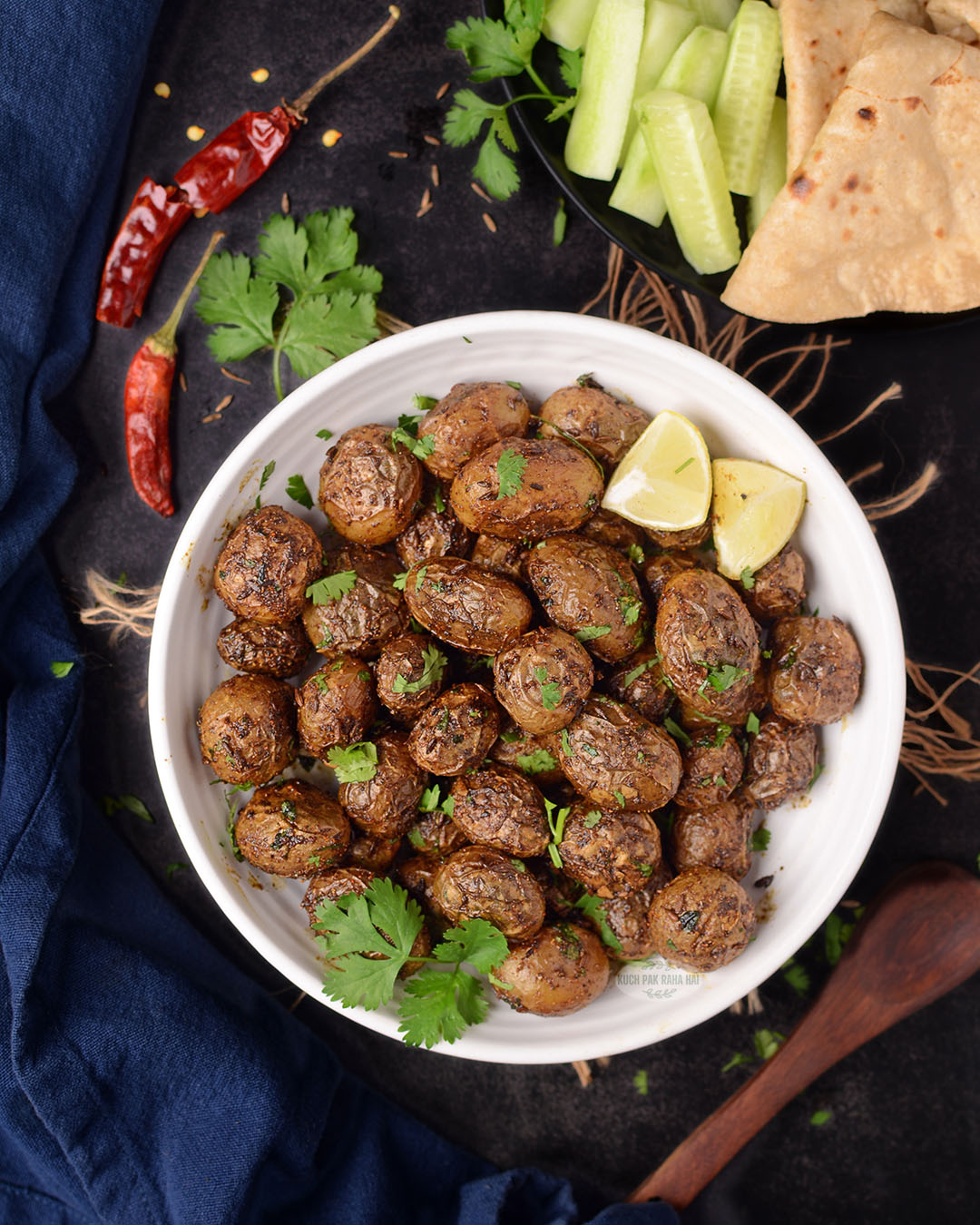 Indian spiced baby potatoes.