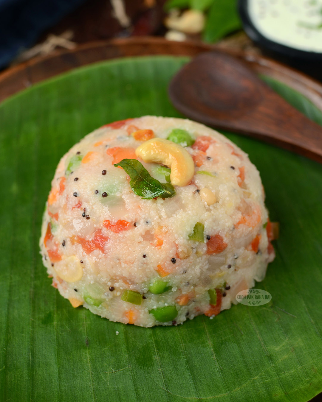 Rava upma with vegetables.