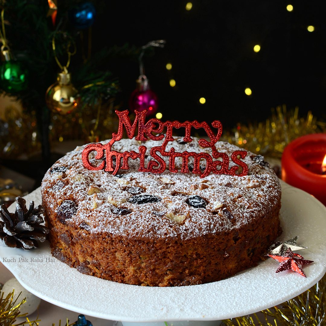 no egg no alcohol christmas cake recipe | eggless christmas fruit cake |  kerala plum cake - YouTube