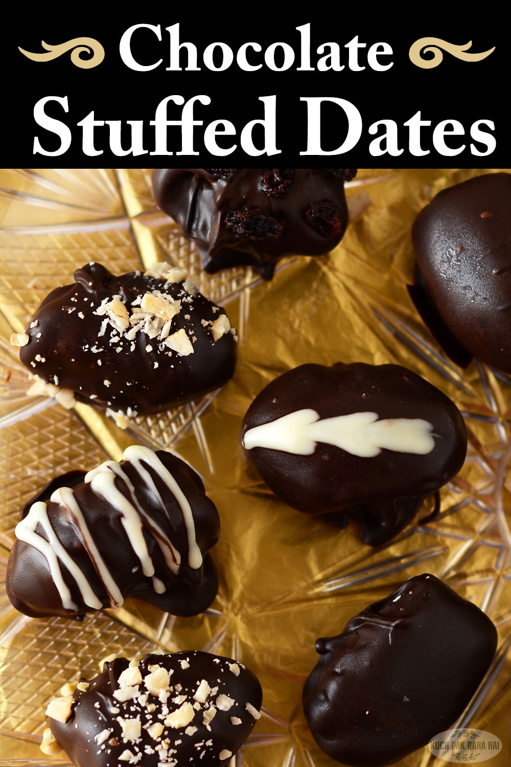 Peanut butter stuffed chocolate dates.