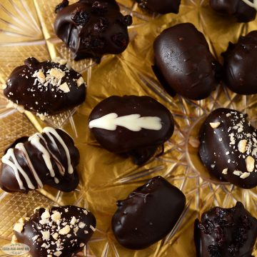 Dates covered in chocolate.