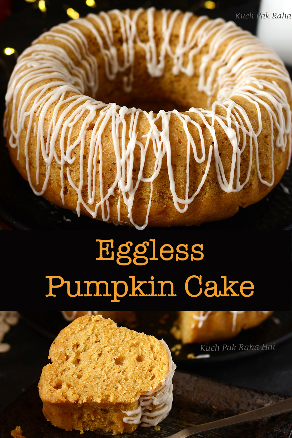 Eggless Pumpkin Cake Recipe with fresh pumpkin puree