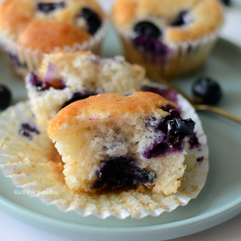 Eggless Lemon Blueberry Muffins