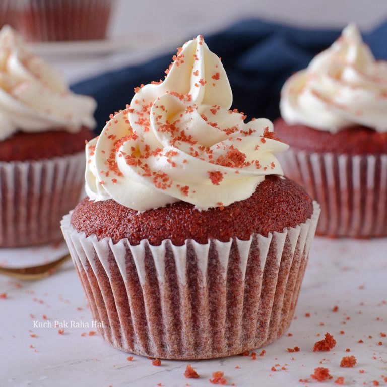 Eggless Red Velvet Cupcakes With Cream Cheese Frosting 0706