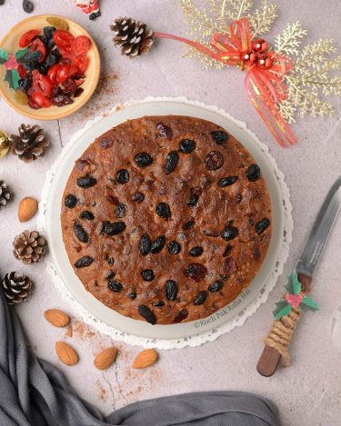 Eggless Christmas Cake (No alcohol)