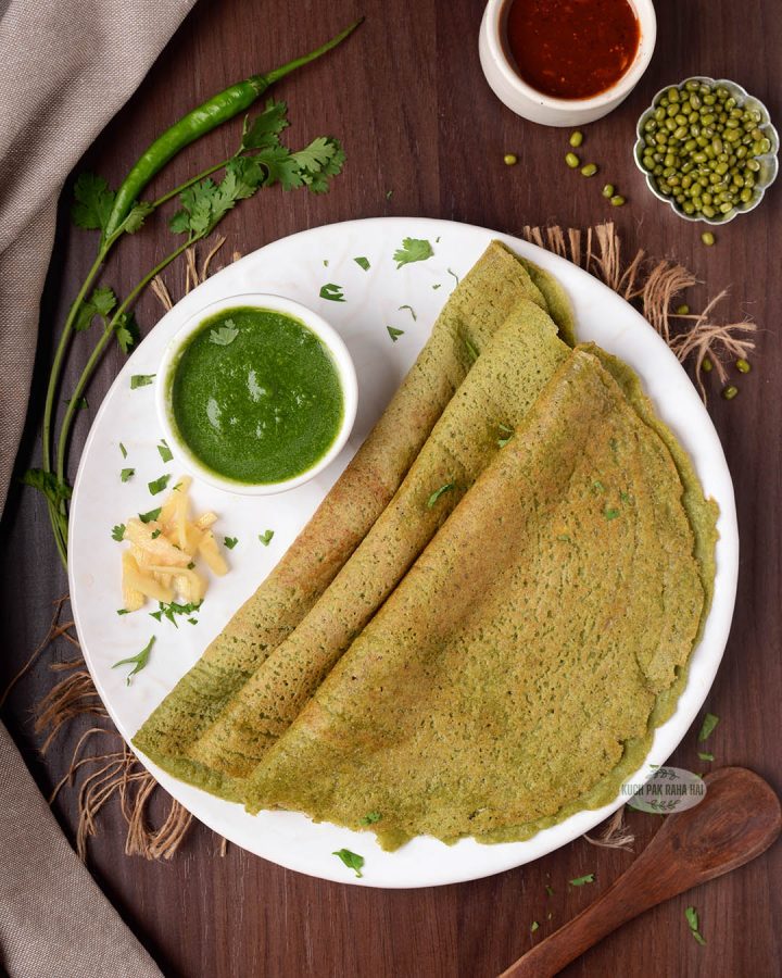 Sabut Moong Dal Chilla (Green Lentil Crepes)