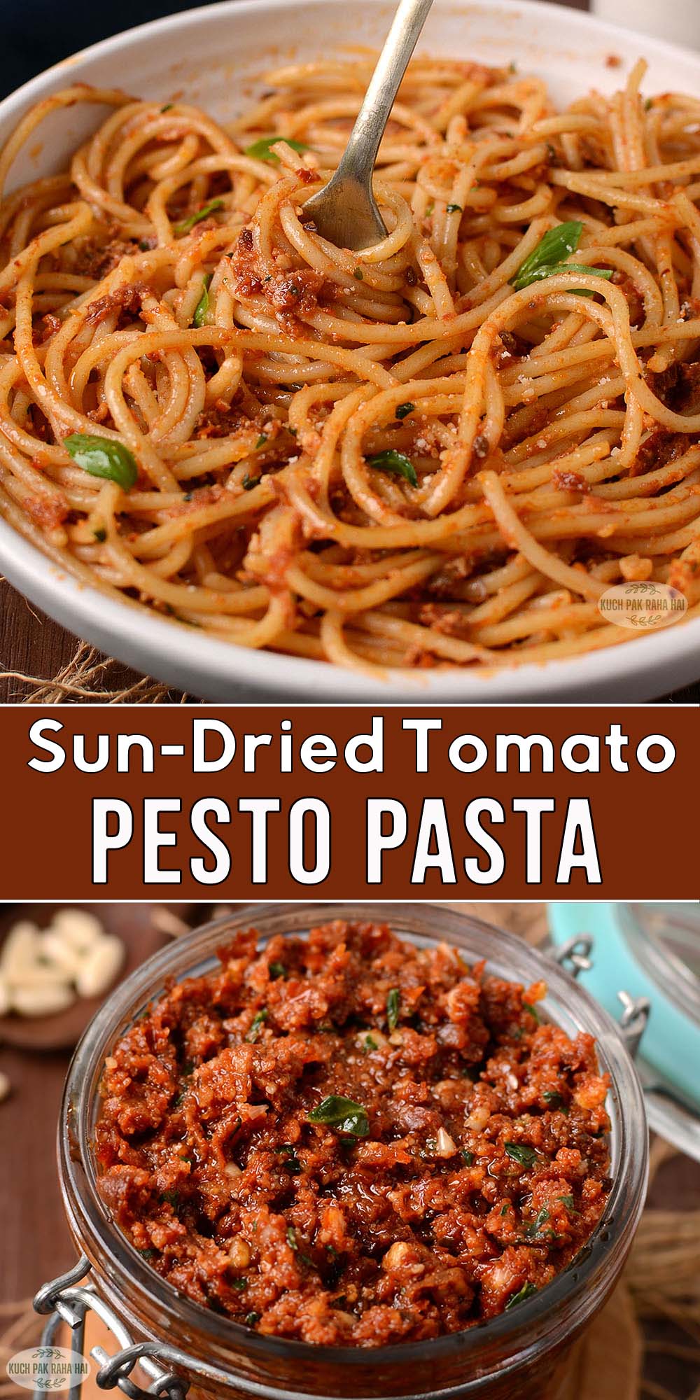 Sun dried tomato pesto sauce pasta recipe.