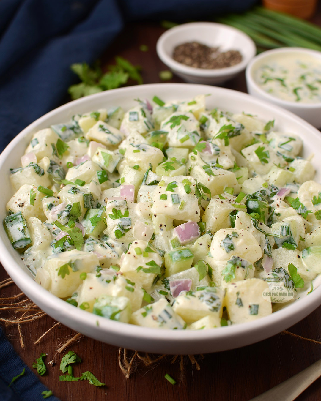 Potato salad with yogurt.