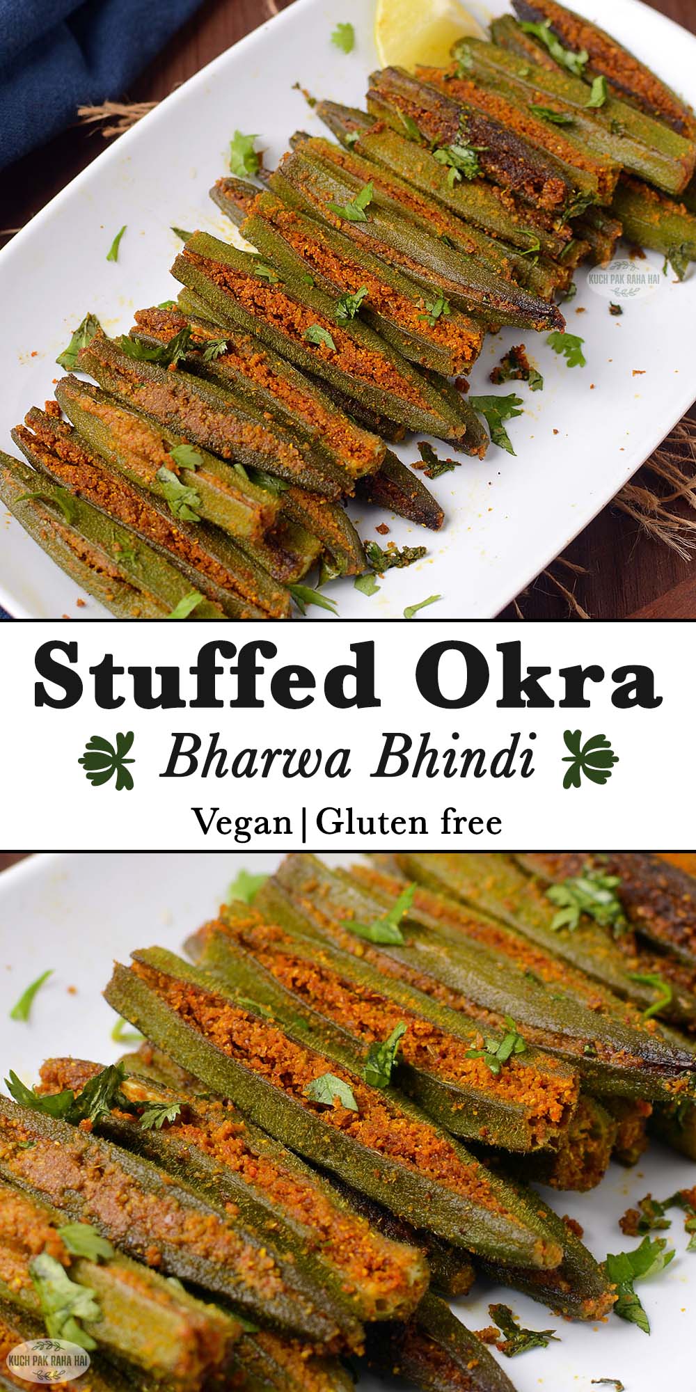 Indian stuffed okra fry.