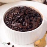 Air fryer mug cake made without eggs.