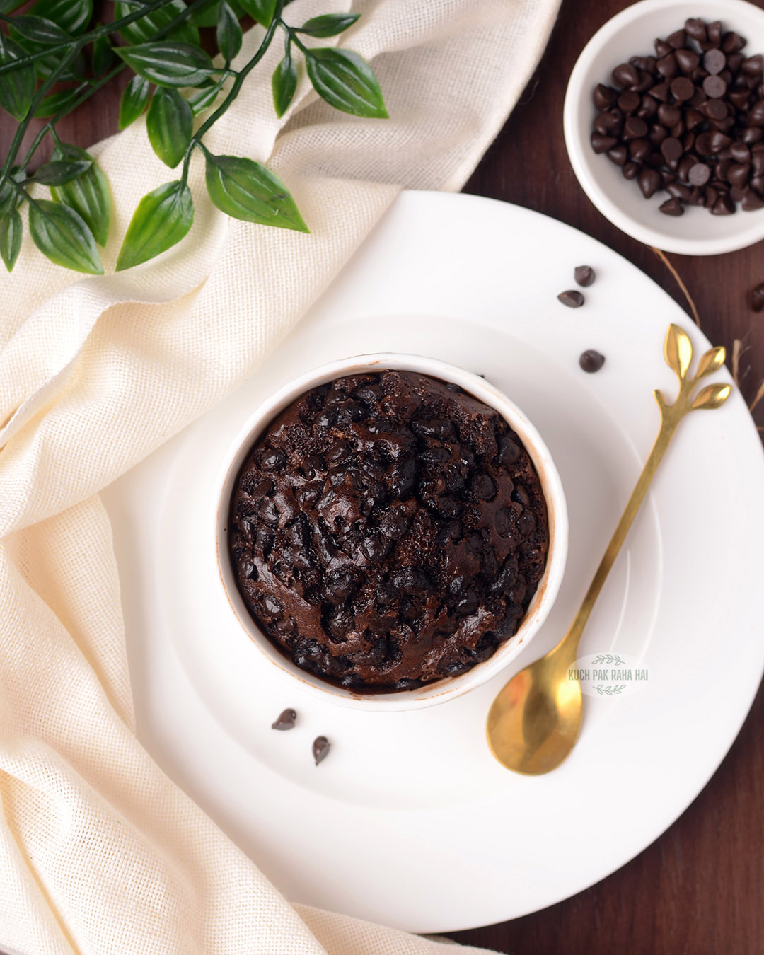 Chocolate mug cake in air fryer.