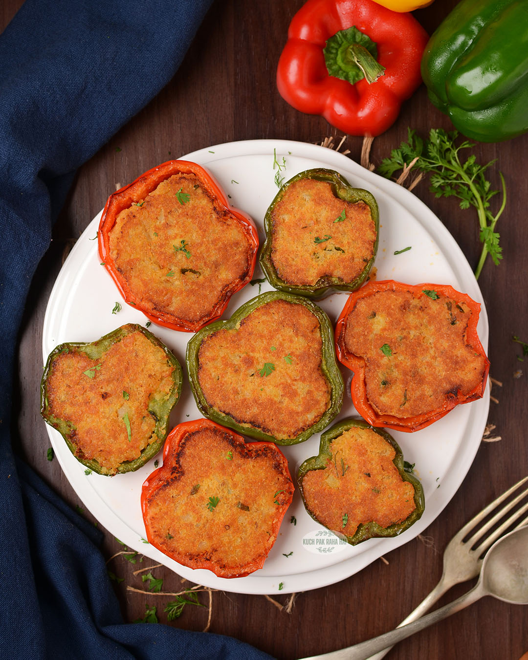 Stuffed capsicum recipe vegetarian.