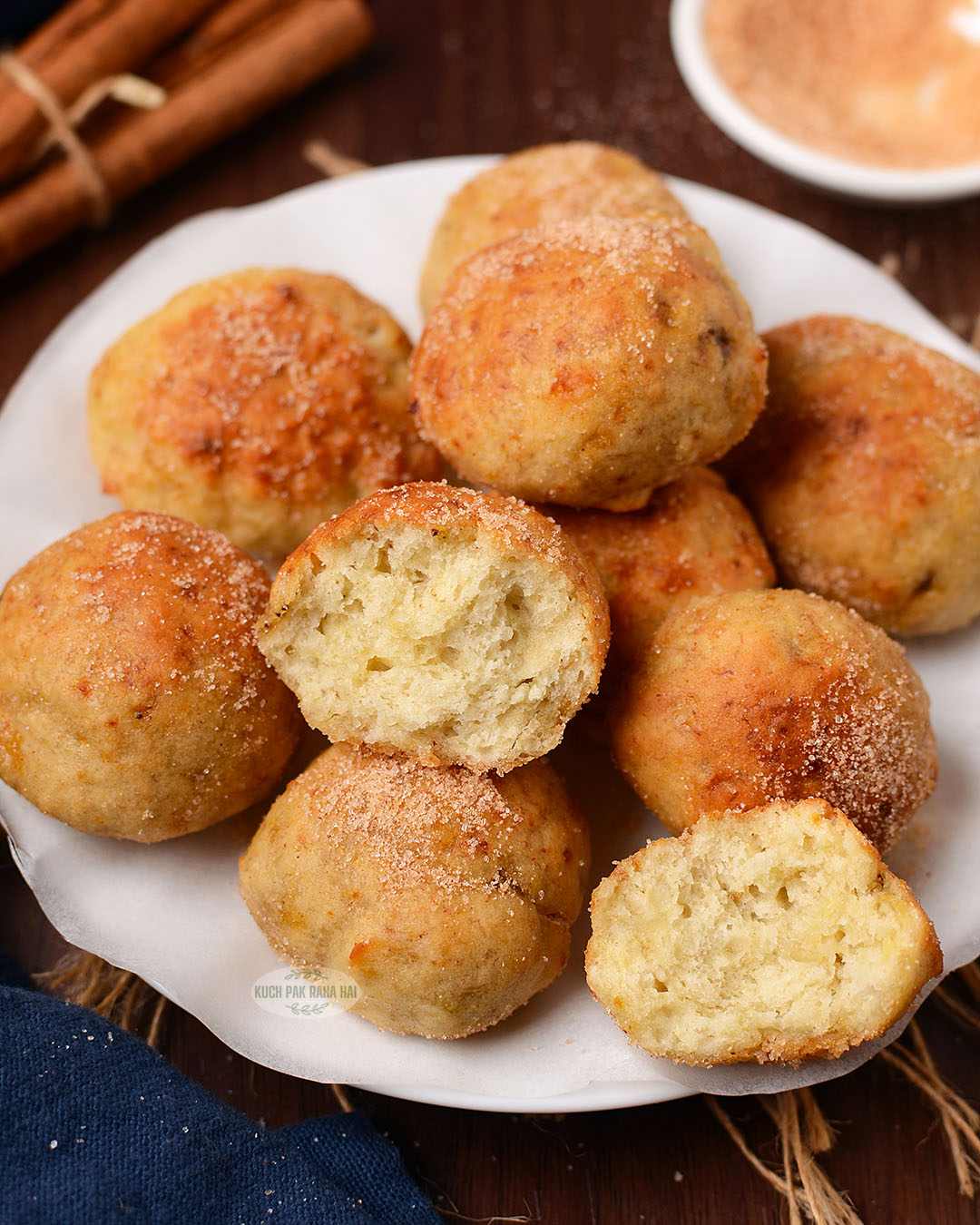 Donut holes made in air fryer without yeast.