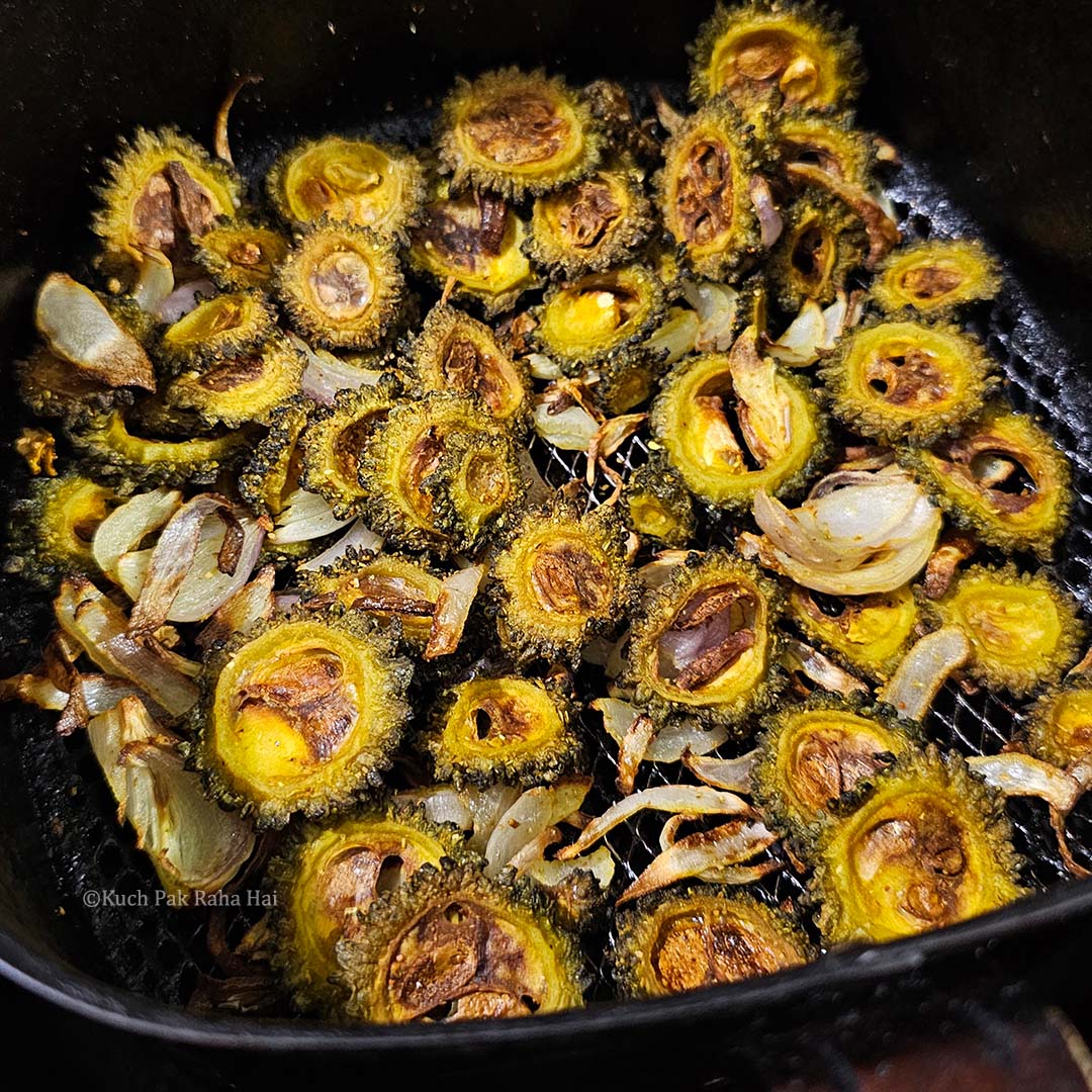 Crispy karela fry in air fryer.