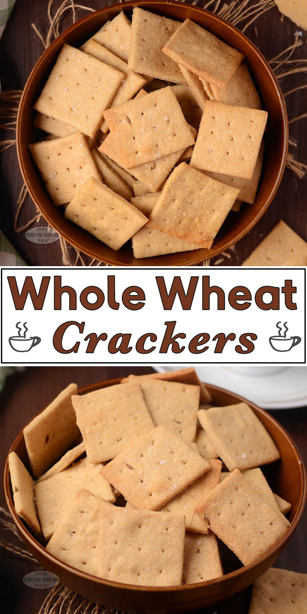 Homemade wheat crackers recipe.