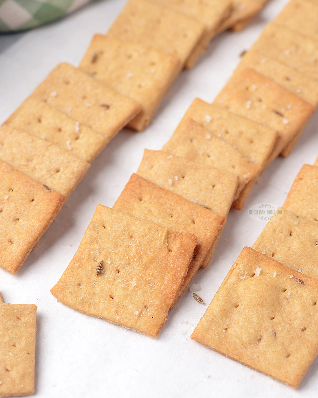 Homemade wheat thin crackers.