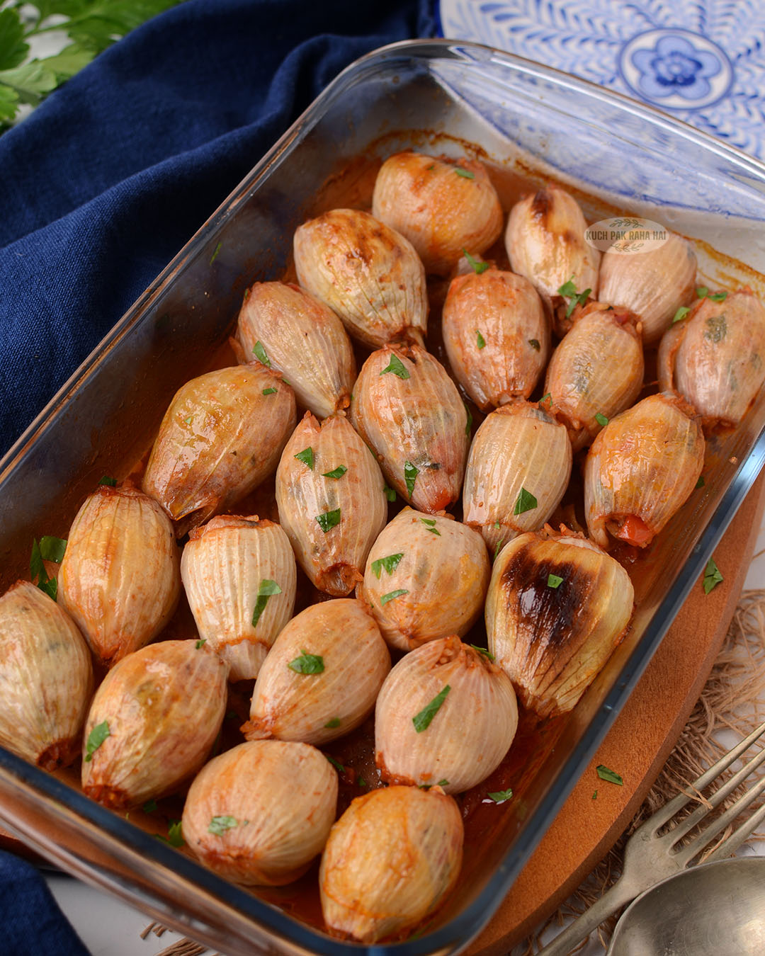 Stuffed onions with rice.