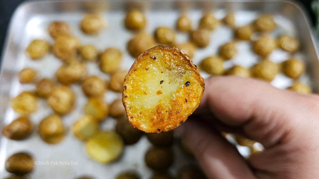 Sheet pan roasted crispy potatoes.