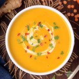 Carrot ginger lentil soup.