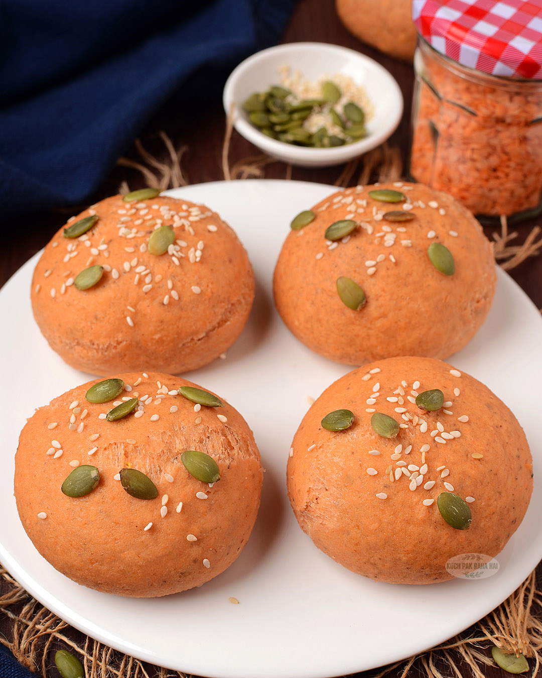 Lentil bread with psyllium husk.