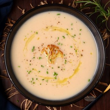 Dairy free cauliflower soup recipe.