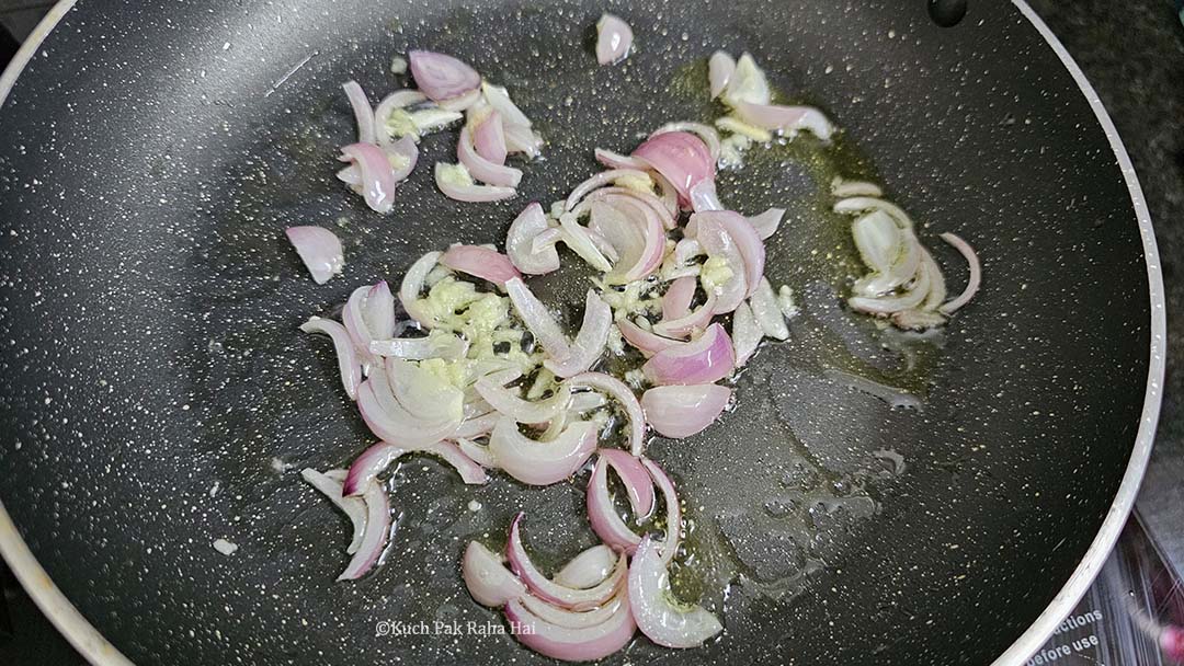 Sautéing onion garlic.