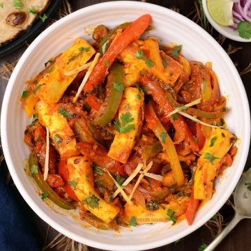 Veg paneer jalfrezi recipe.